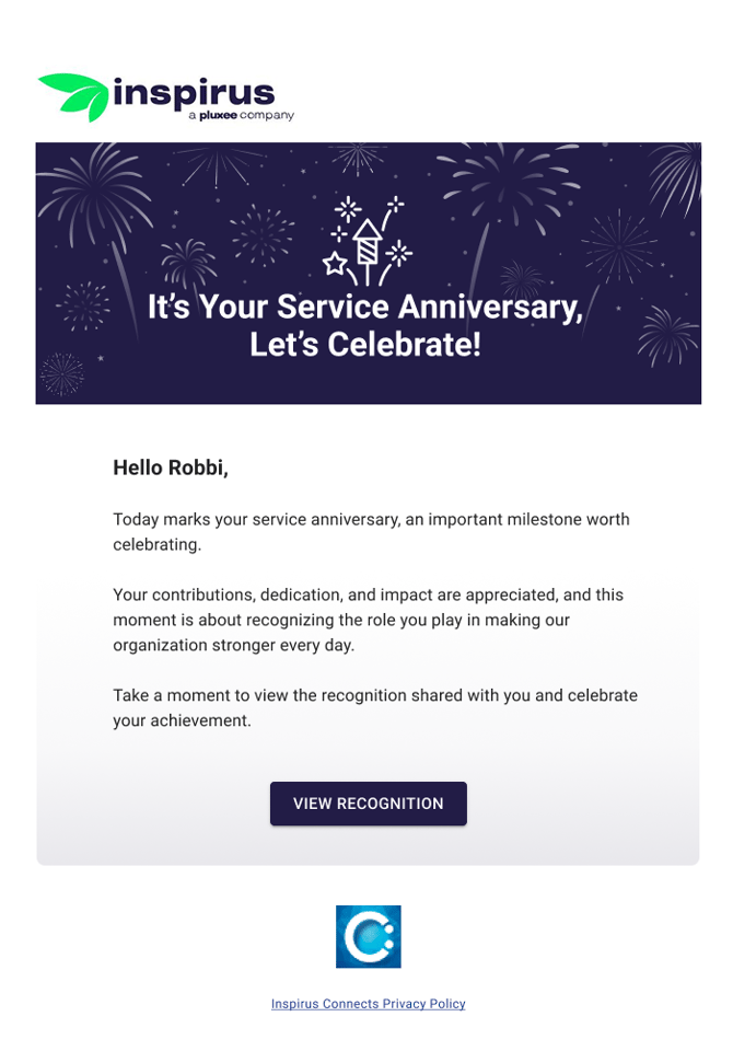Celebrate Service Anniversary